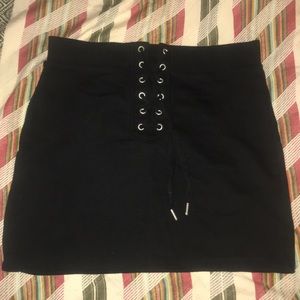 Black mini skirt